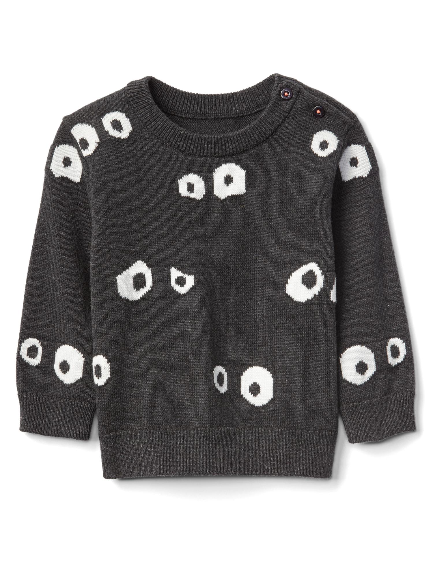 Halloween googly eyes sweater Gap
