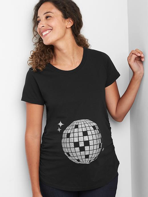 Image number 8 showing, Maternity graphic short sleeve tunic tee