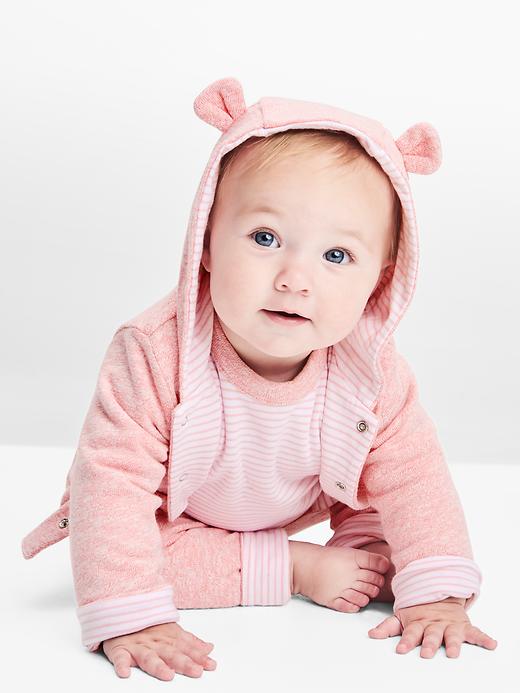 Image number 2 showing, Baby Favorite Reversible Bear Hoodie Sweatshirt