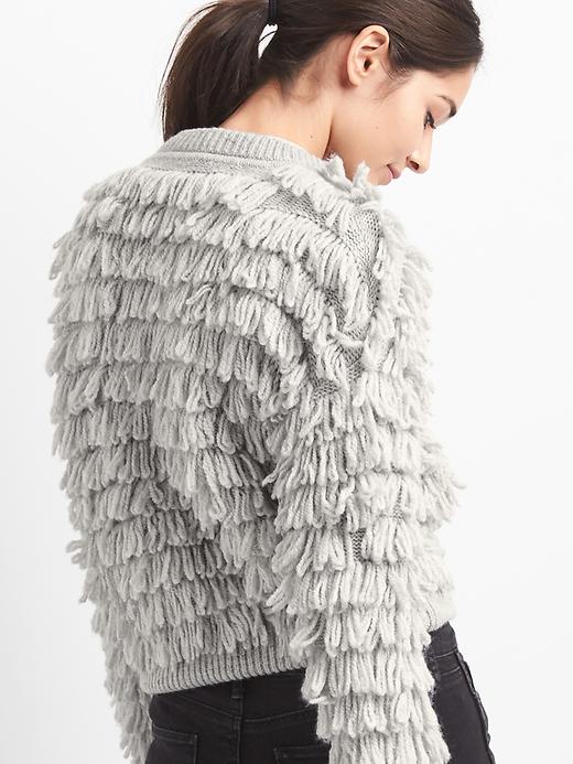 Image number 2 showing, Loop-fringe cardigan