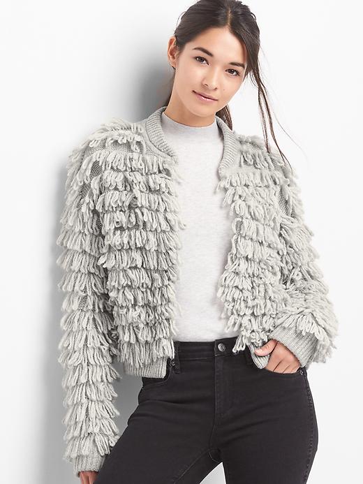 Image number 5 showing, Loop-fringe cardigan