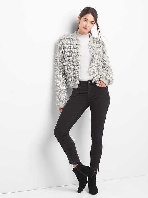 Loop fringe cardigan