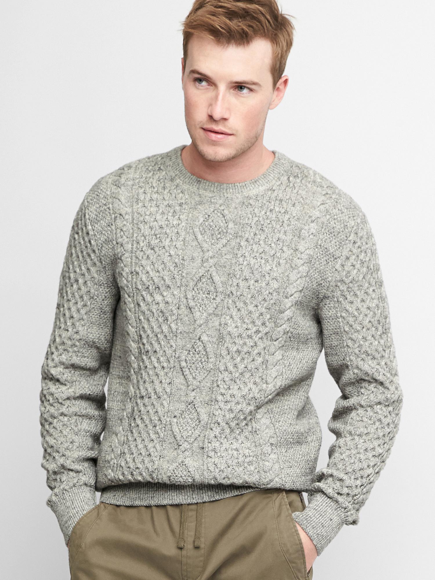 Gap cable knit crewneck sweater cheap