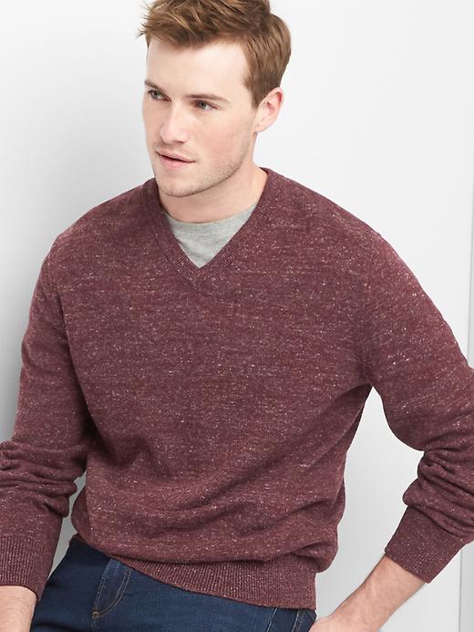 Cotton heather V-neck sweater | Gap