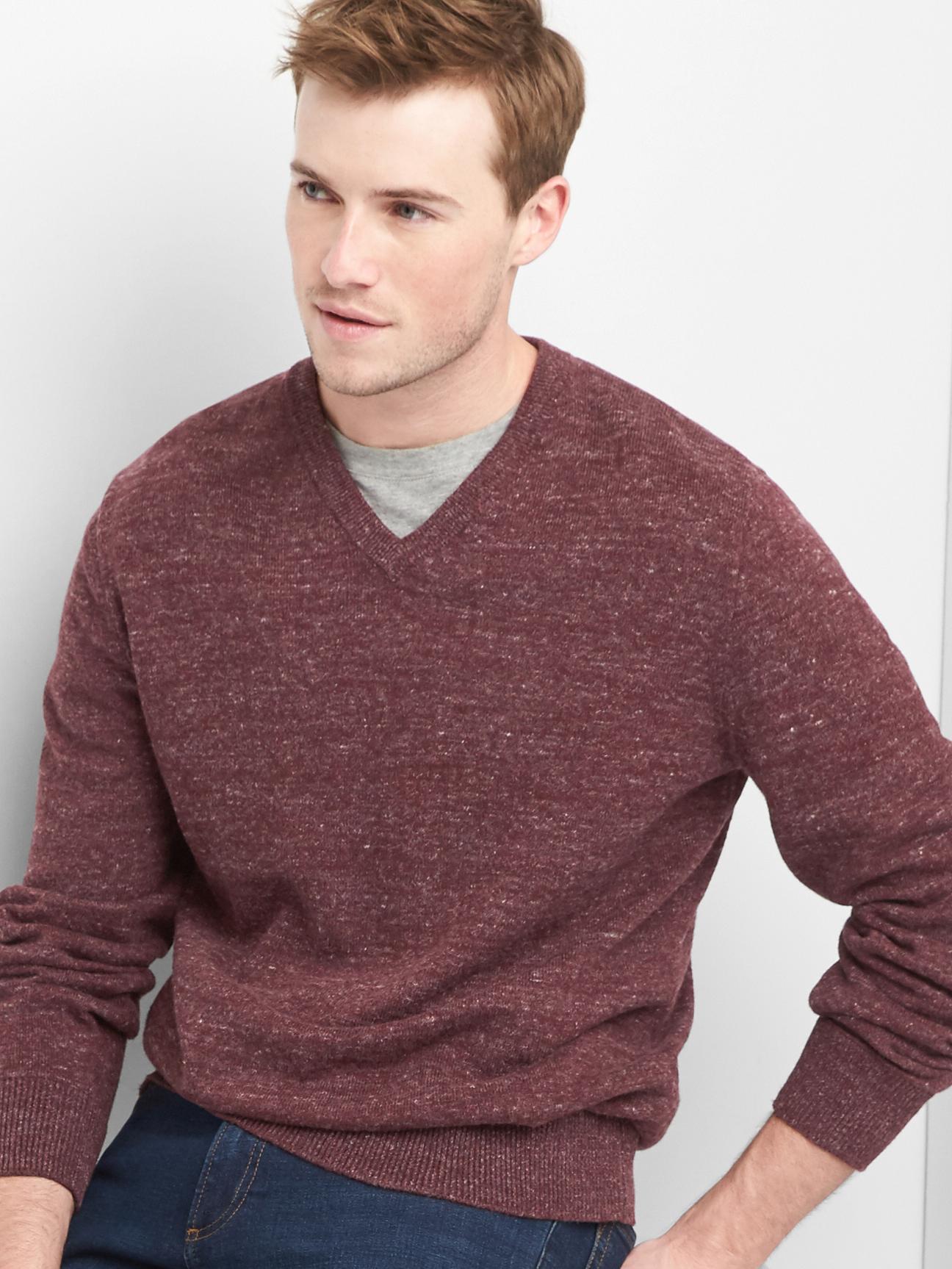 Cotton heather Vneck sweater Gap