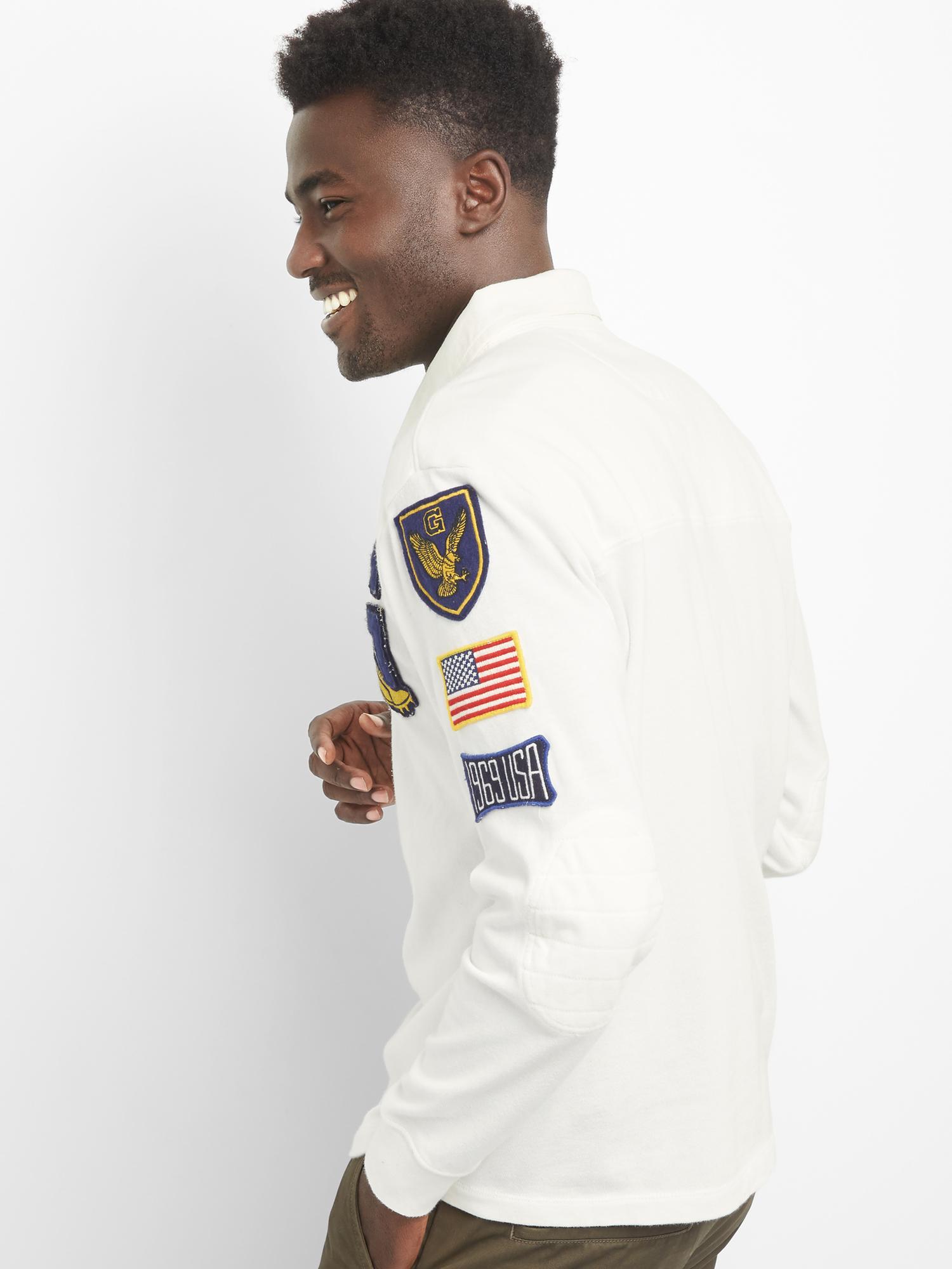 Embroidered patch rugby shirt Gap