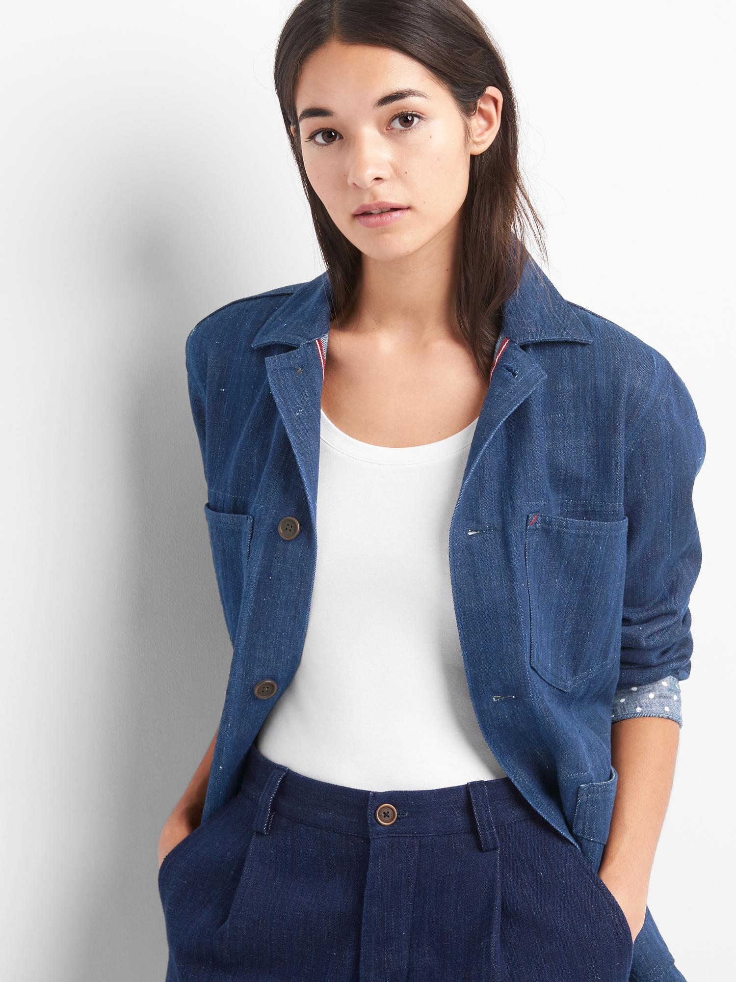 Unisex Khadi denim work jacket Gap