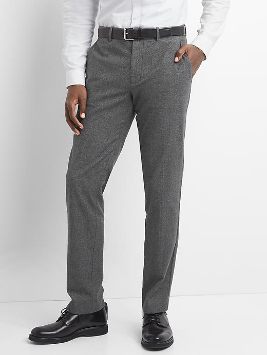 Image number 1 showing, Brushed Cotton Pattern Pants in Slim Fit with GapFlex