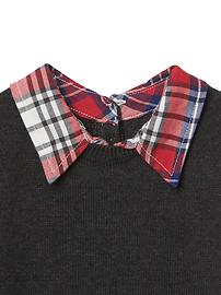 View large product image 3 of 3. Plaid 2-in-1 sweater