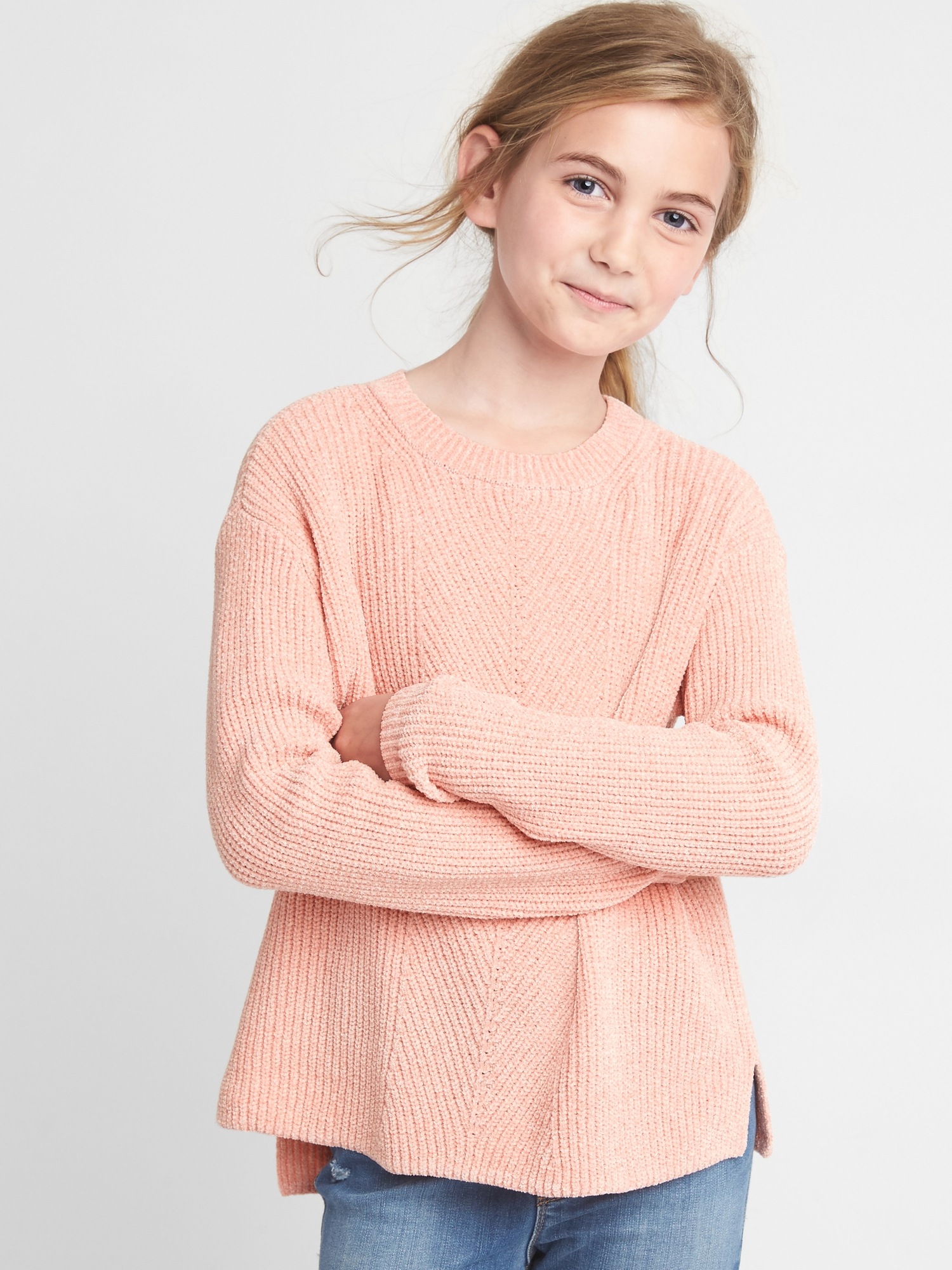 Chenille crew sweater