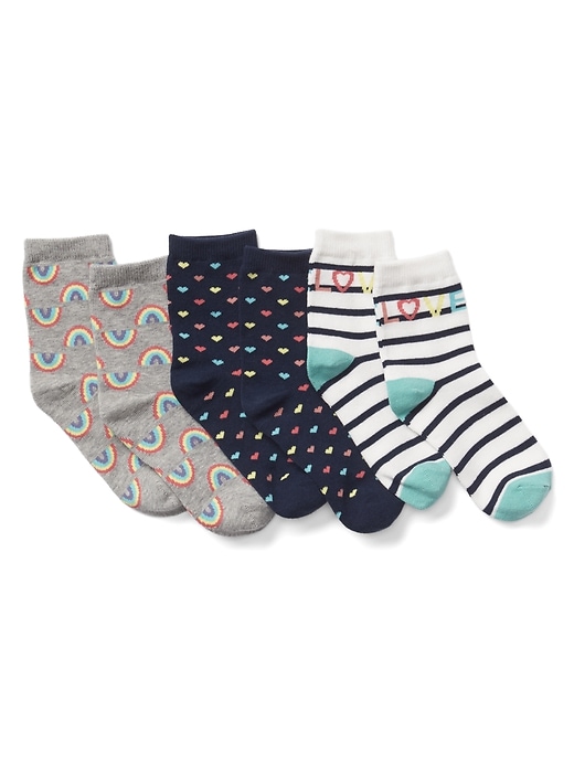 Graphic half crew socks (3pack) Gap