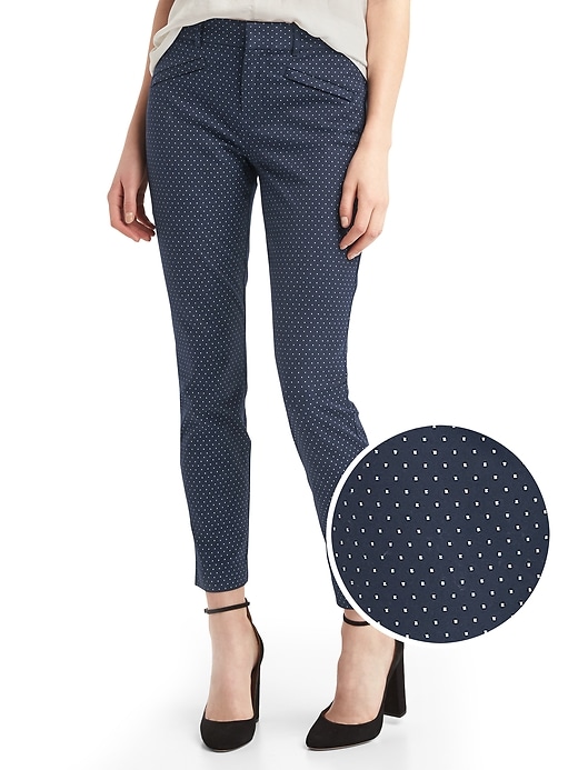 1 of 8 showing, with the color midnight dot of product Skinny Ankle Pants