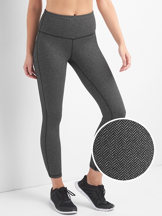 1 of 8 showing, with the color black herringbone of product gFast high rise herringbone 7/8 leggings