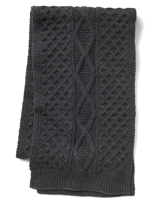 View large product image 1 of 1. Cable-knit scarf