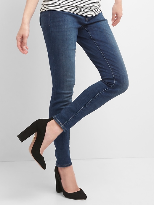 Image number 1 showing, Maternity Inset Panel True Skinny Jeans