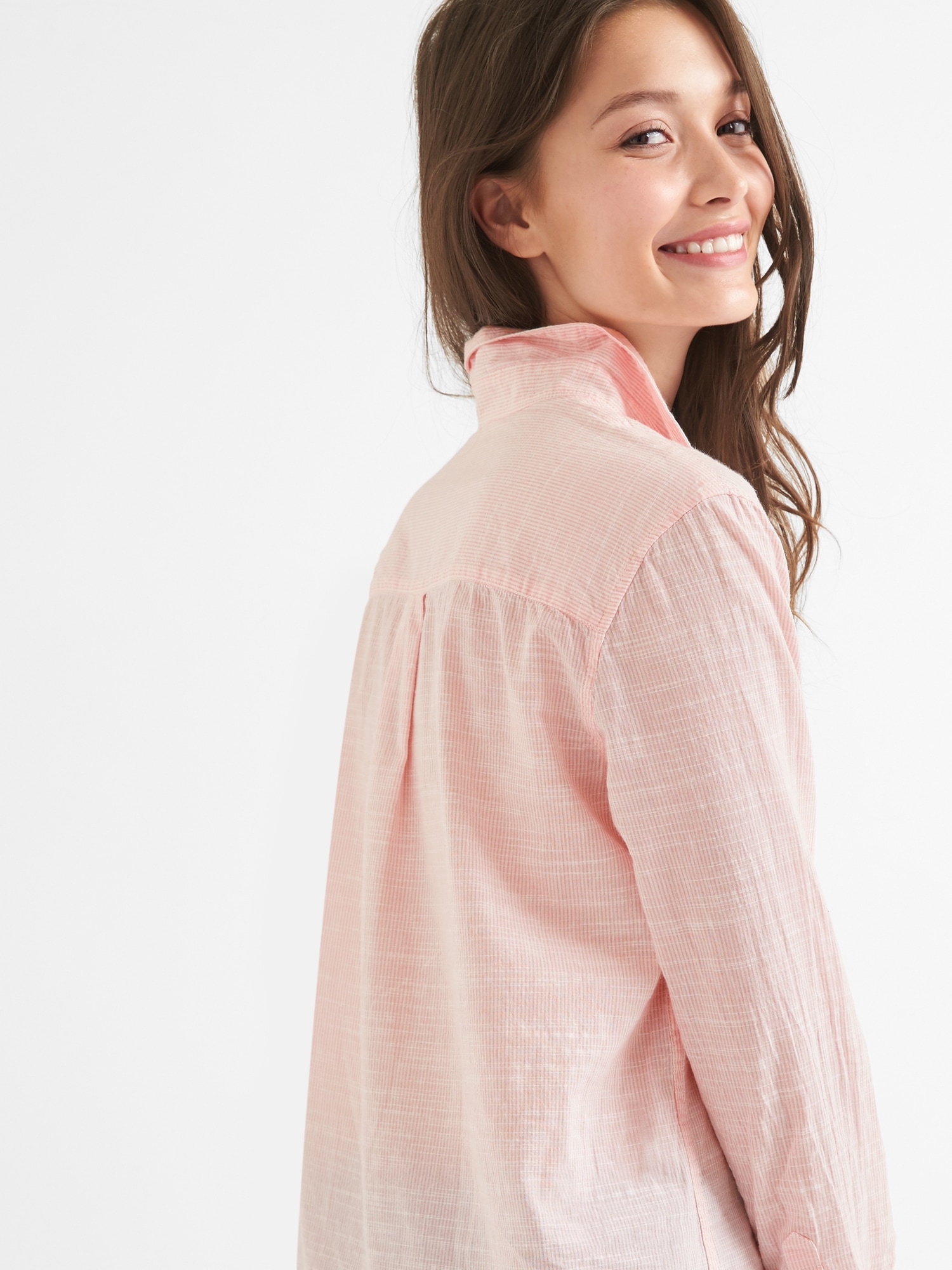 Stipe boyfriend popover shirt Gap