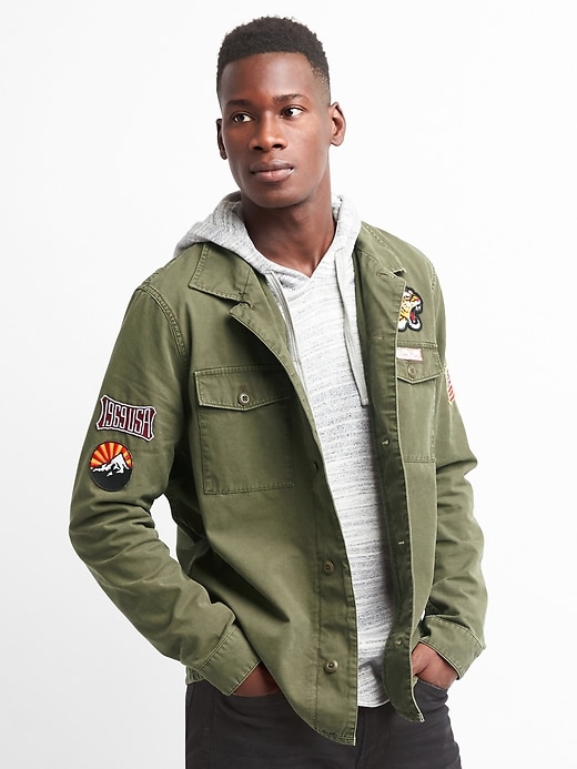 Fatigue jacket with patches store