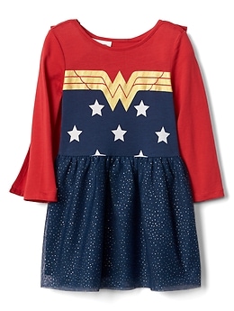 babyGap Wonder Woman mix fabric cape dress Gap
