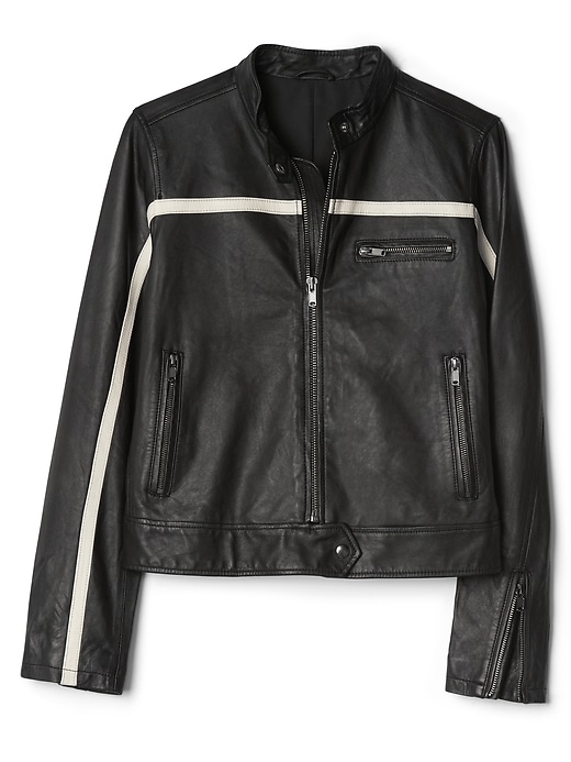 Image number 6 showing, Leather biker jacket