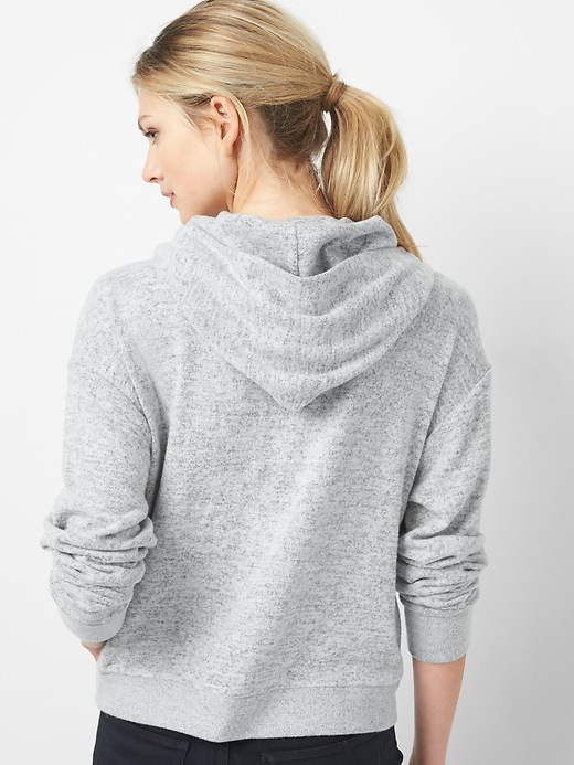 2 of 8 showing, with the color silver of product Softspun crop sequin hoodie