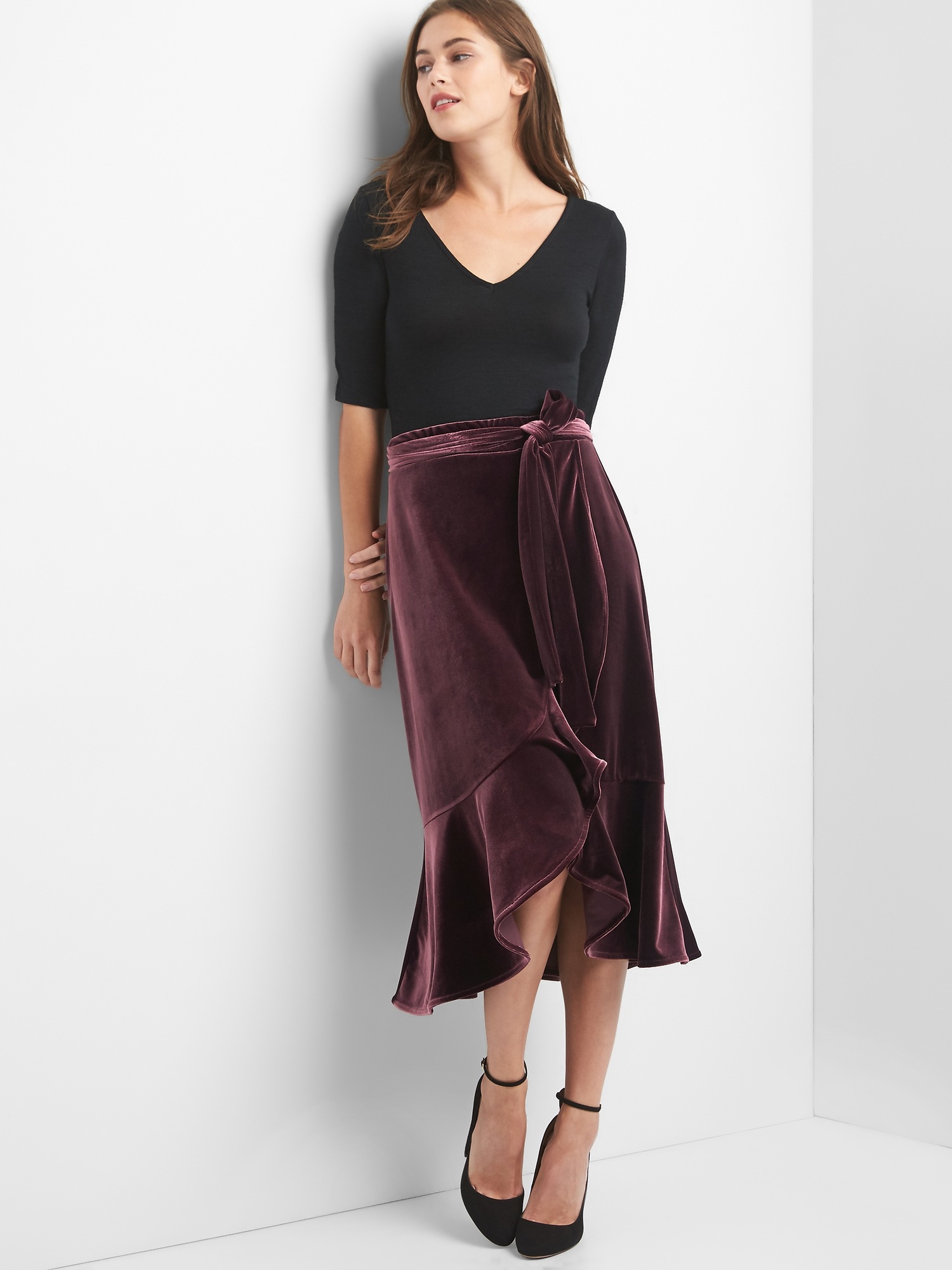 Женские юбки Gap Velvet wrap skirt — фото 3