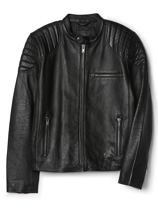 Image number 6 showing, Leather Biker Jacket