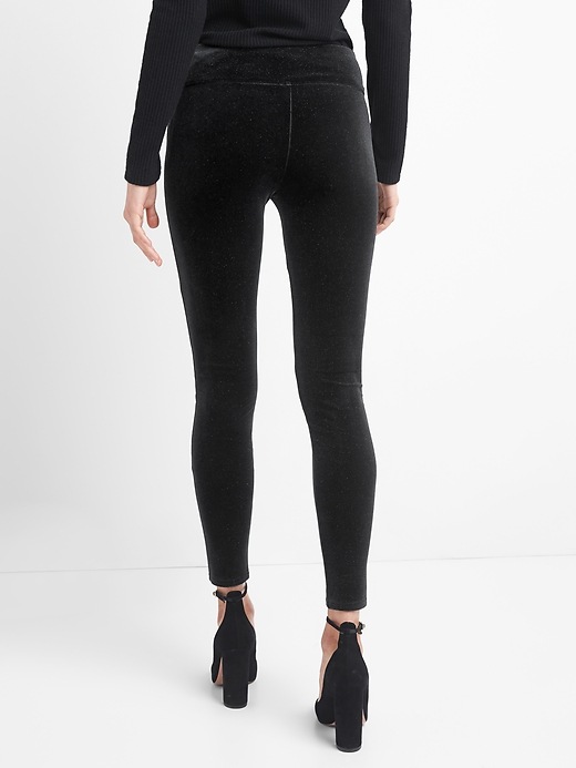 Image number 2 showing, High rise sparkle velvet leggings