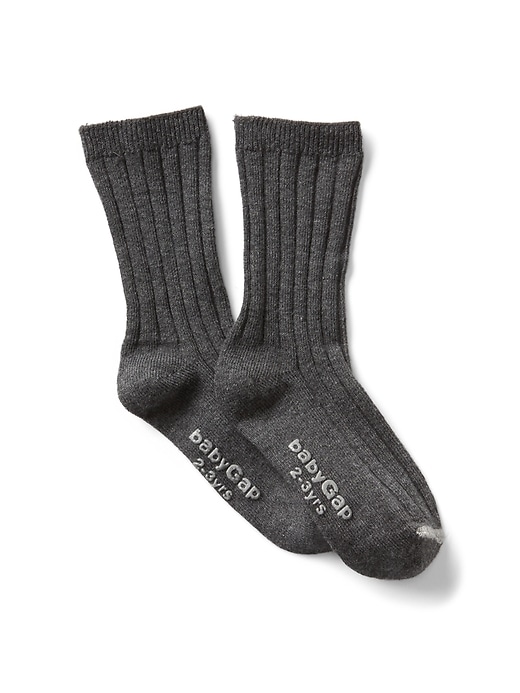 View large product image 1 of 1. Ribbed dress socks