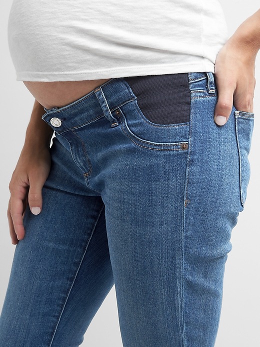 Image number 3 showing, Maternity Inset Panel True Skinny Jeans