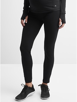 Black NWT Gap Maternity Full-Panel Leggings In Velvet Size M