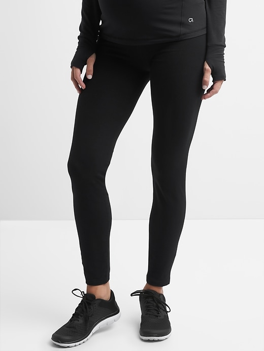 1 of 8 showing, with the color true black of product Maternity GapFit Full Panel Full Length Leggings in Performance Cotton