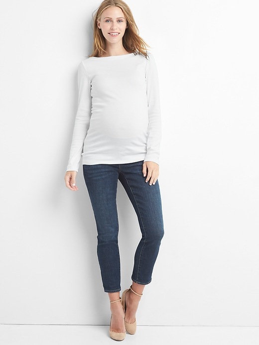 Image number 4 showing, Maternity Demi Panel Girlfriend Jeans