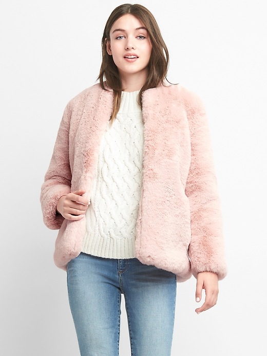 Oversize faux-fur jacket | Gap