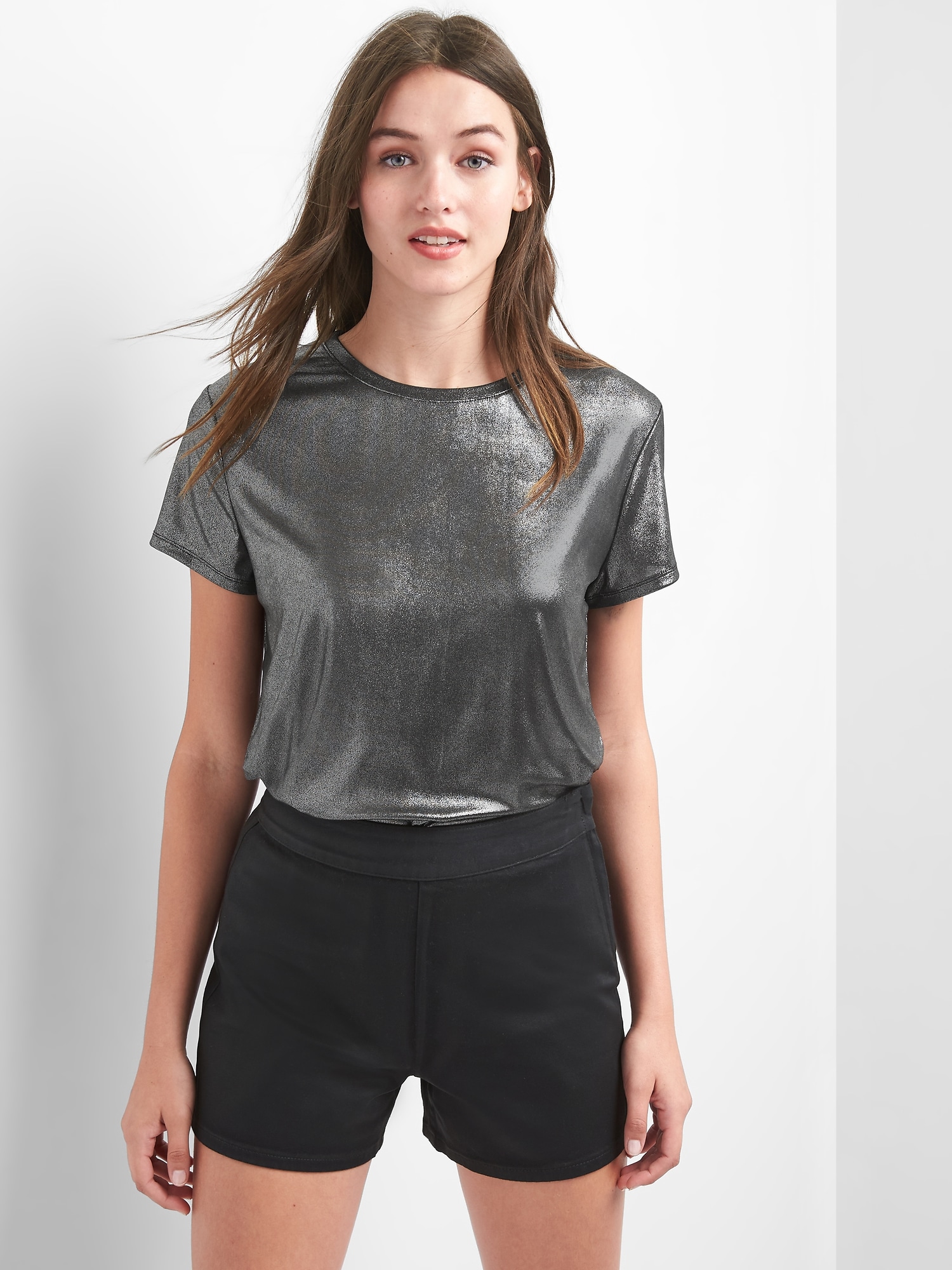 T-Shirt Gap Girl Genius Métallisé - Taille XL - Occasion Très Bon État