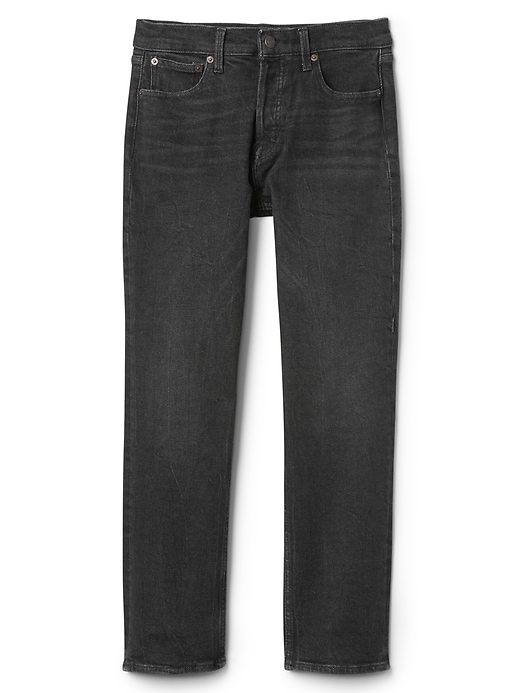 Image number 6 showing, Super High Rise Button-Fly Straight Jeans in Matte Black