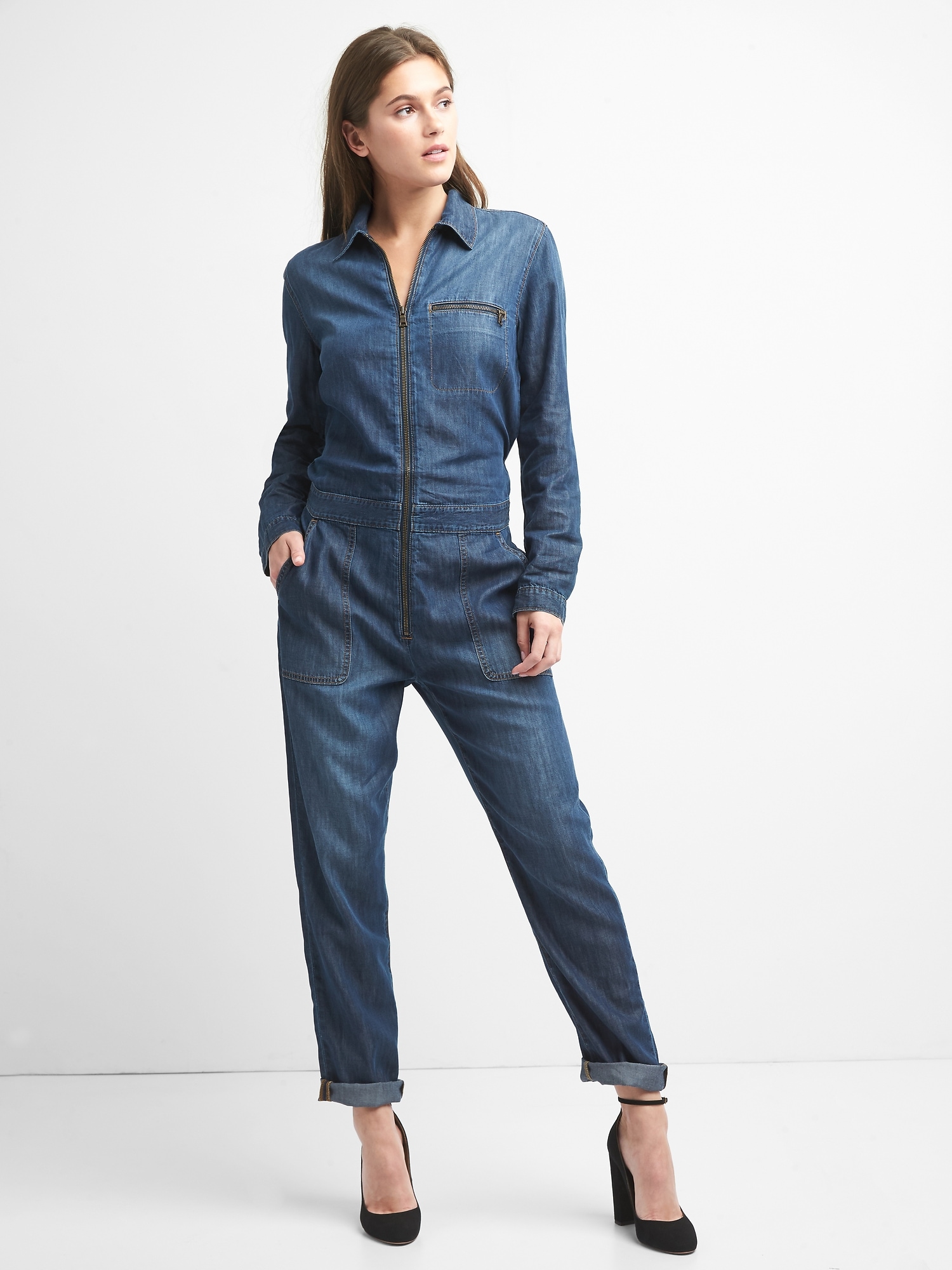 Denim utility jumpsuit Gap