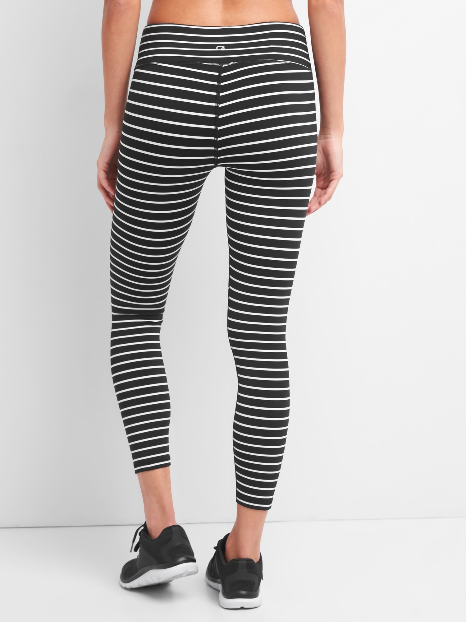black and white striped workout leggings