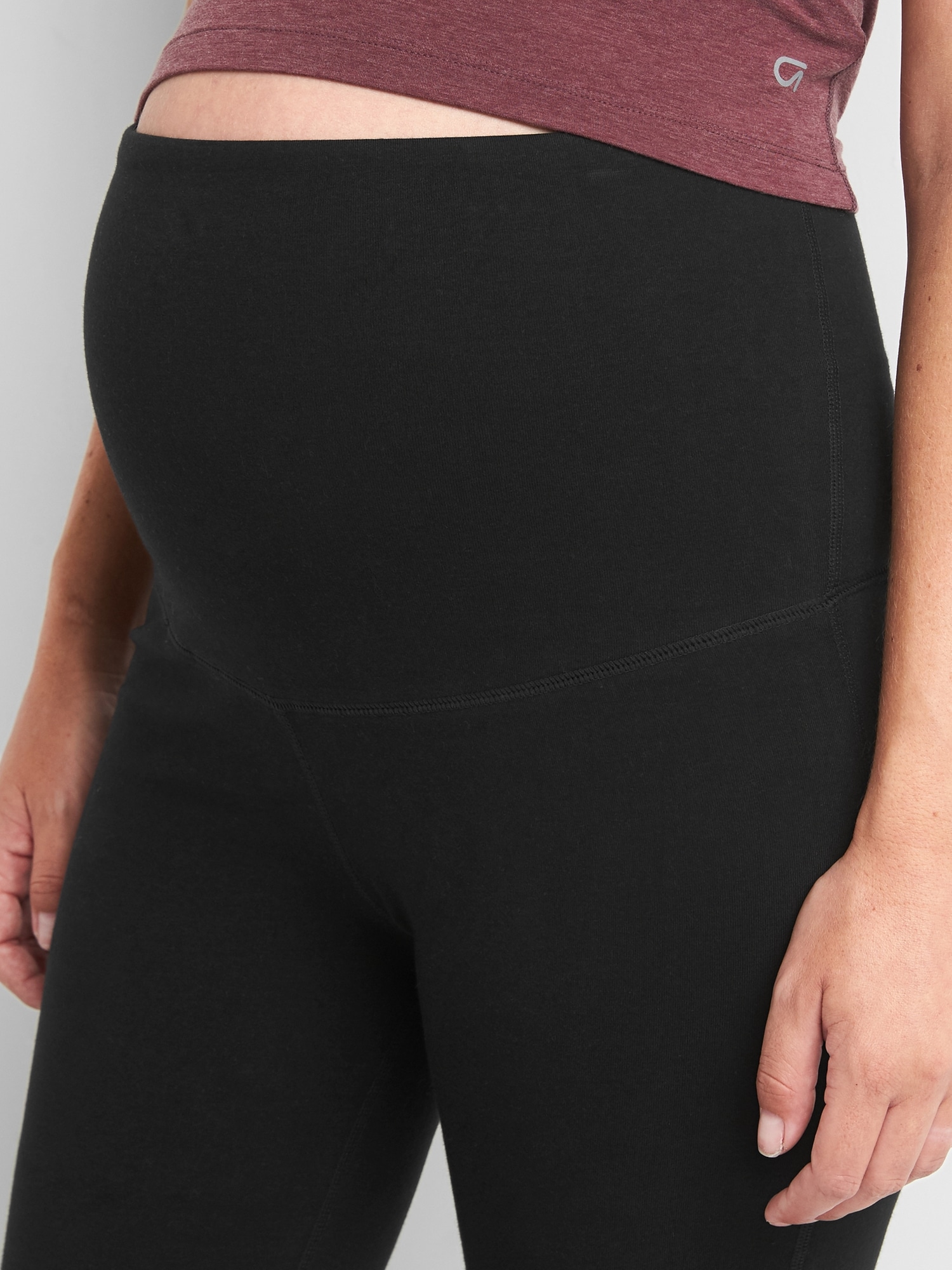 Maternity GapFit Full Panel Capris in Performance Cotton Gap