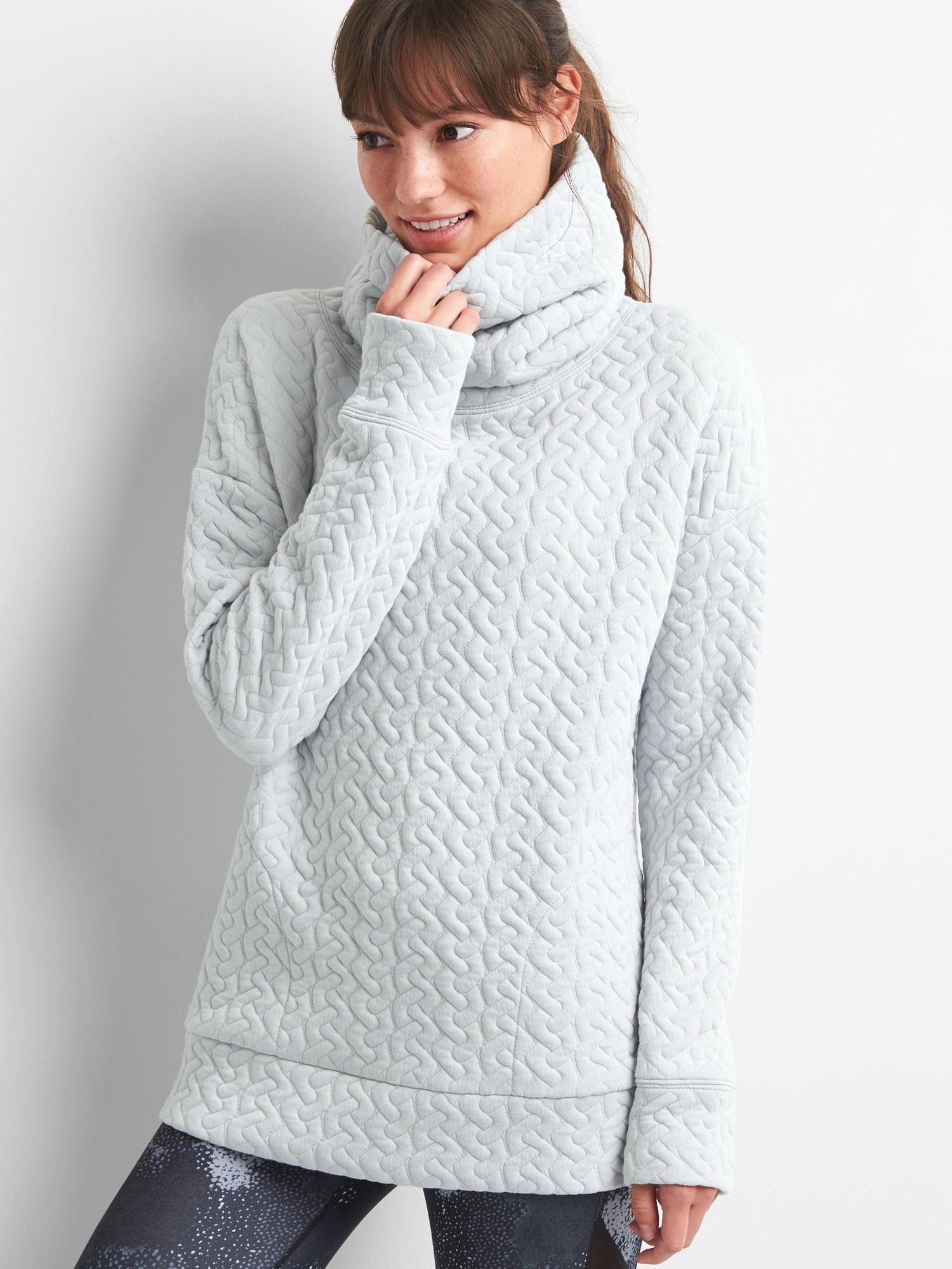 Jacquard funnel neck pullover Gap
