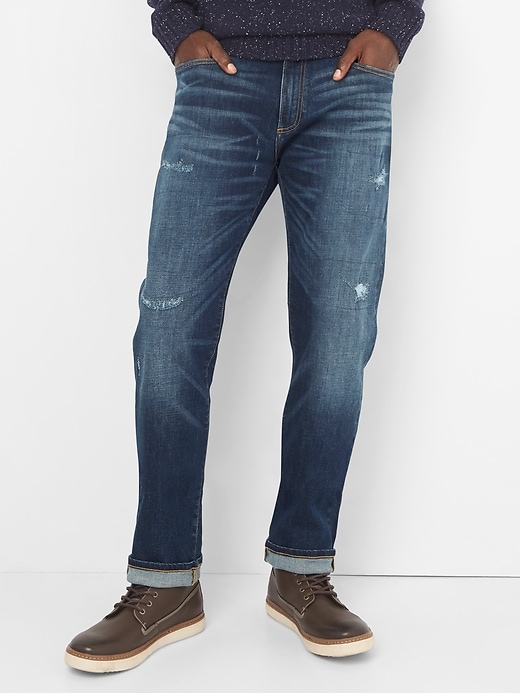 Vintage Slim Fit Distressed Pants