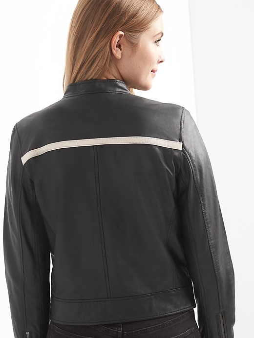 Image number 2 showing, Leather biker jacket