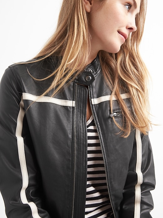 Image number 5 showing, Leather biker jacket