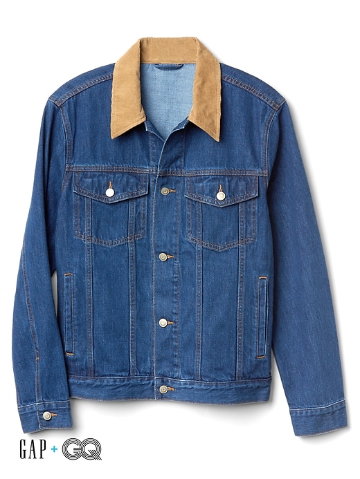 1 of 8 showing, with the color natural wash of product Gap + GQ Ami denim jacket