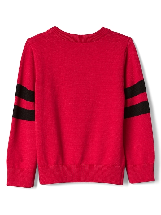 2 of 8 showing, with the color modern  red of product babyGap &#124 Disney Baby Donald Duck crewneck sweater