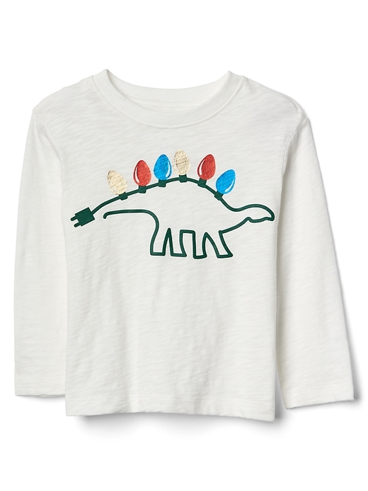 Festive long sleeve slub tee