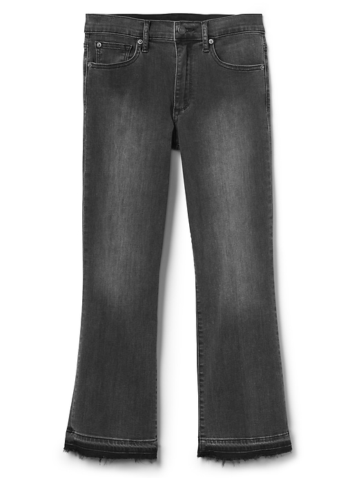 Image number 7 showing, High Rise Crop Kick Jeans with Raw Hem