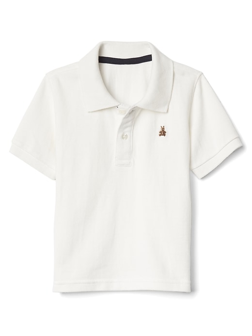 1 of 8 showing, with the color new off white of product Solid pique polo