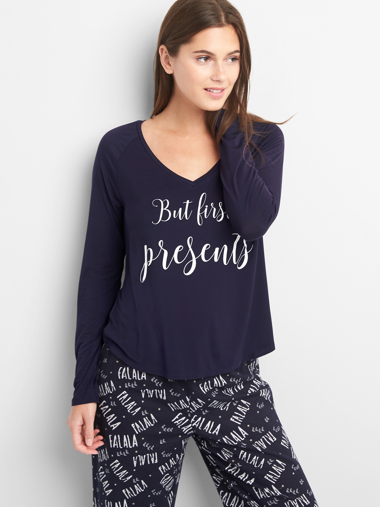 Long Sleeve Sleep TShirt in Modal Gap