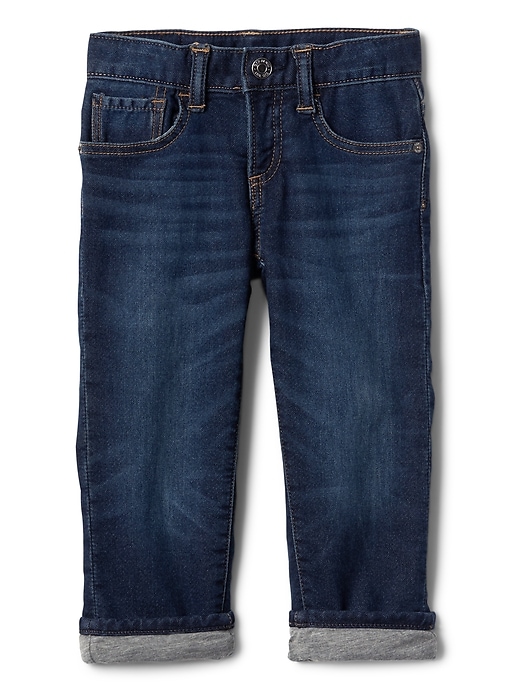 View large product image 1 of 4. Lined Straight Jeans with Stretch