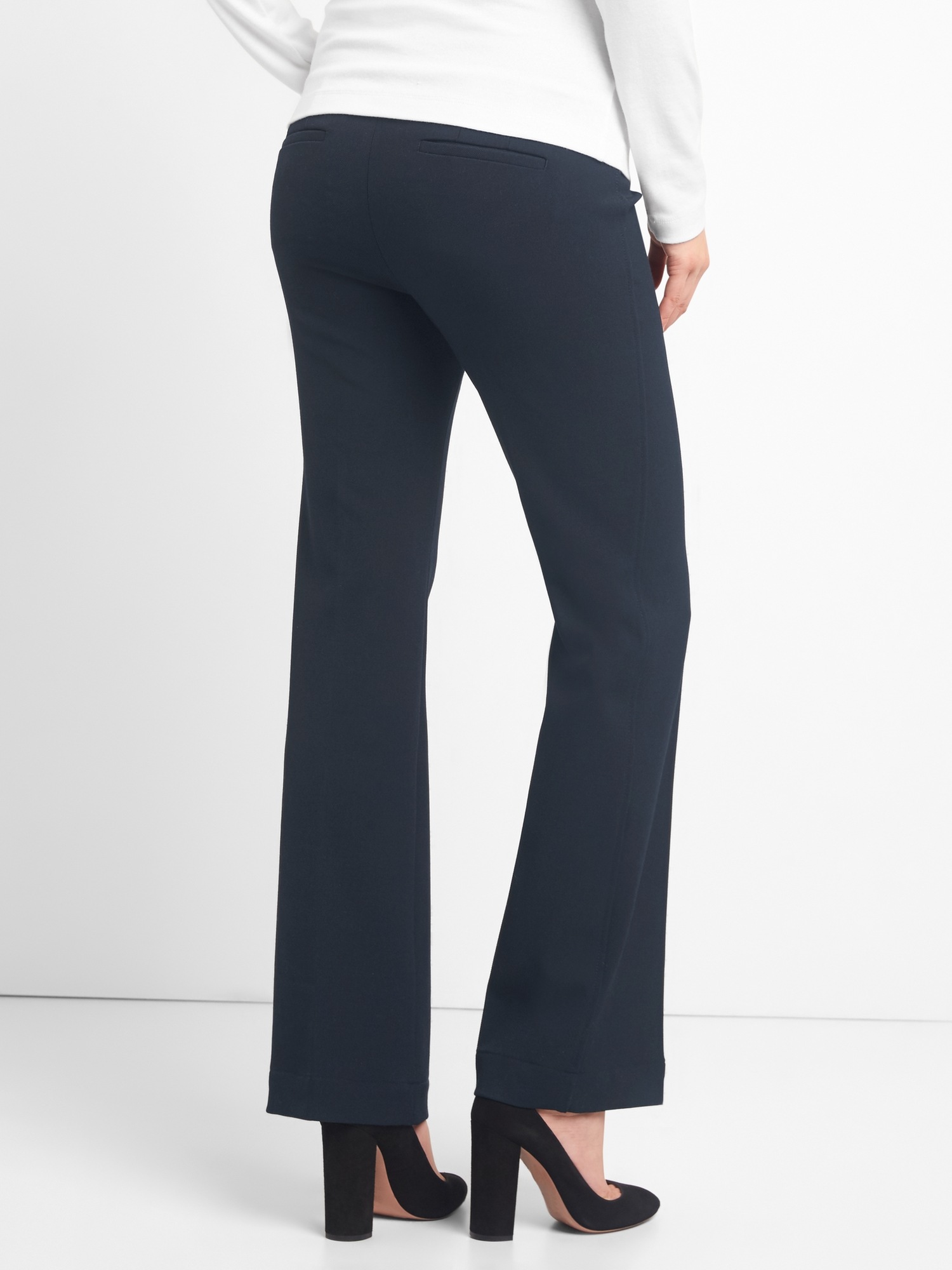 Elizabeth Brown Maternity Black Bootleg Trousers - Over Bump, Elastic Waist, UK Sizes 8-28, Inside Leg 28L/30L/32L, Cotton Blend
